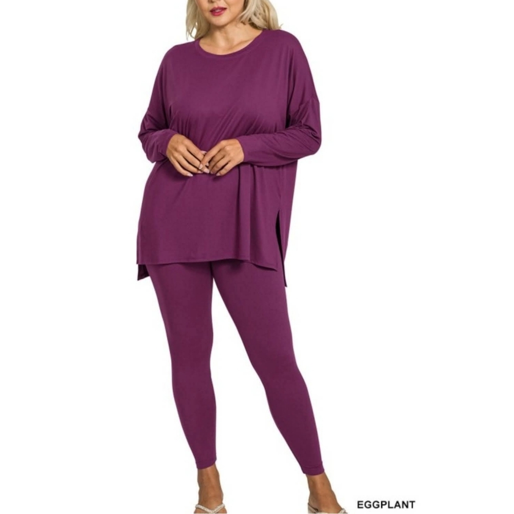 New Zenana Eggplant 2 Piece Set